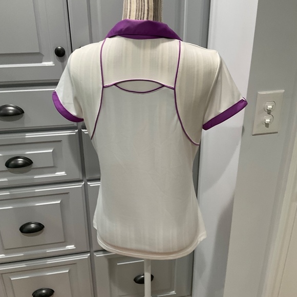 Calloway Woman's Purple and White Golf Shirt, Opti-Dri, Size M - Picture 5 of 11